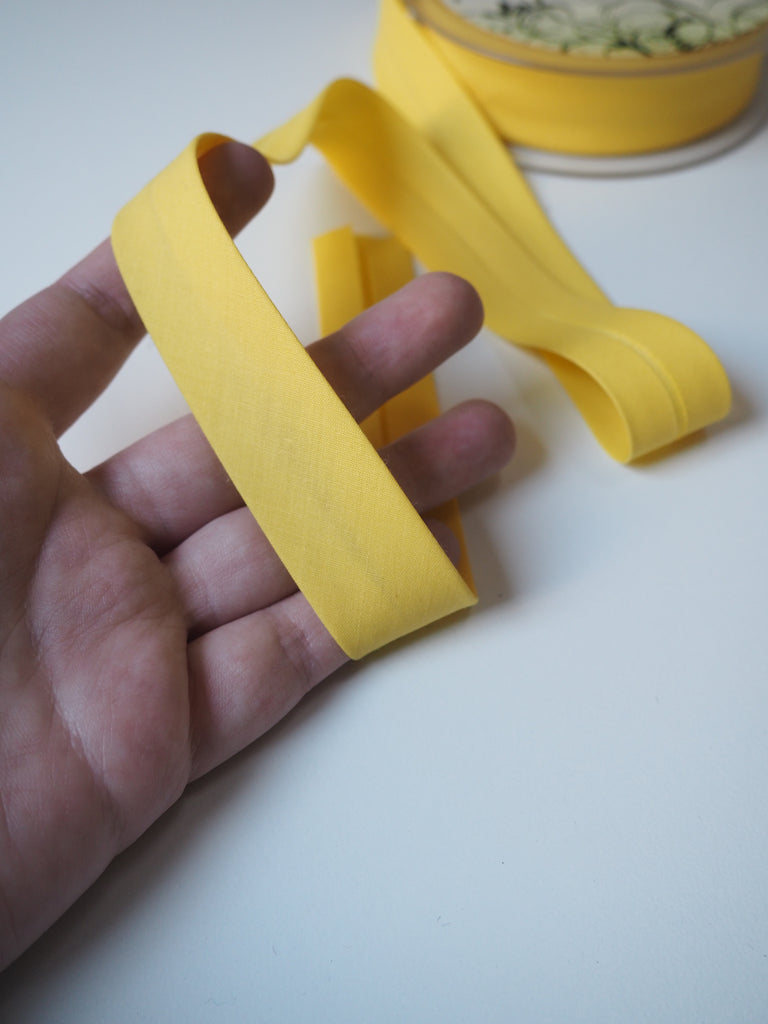 Yellow Poly-Cotton Bias Binding 12mm