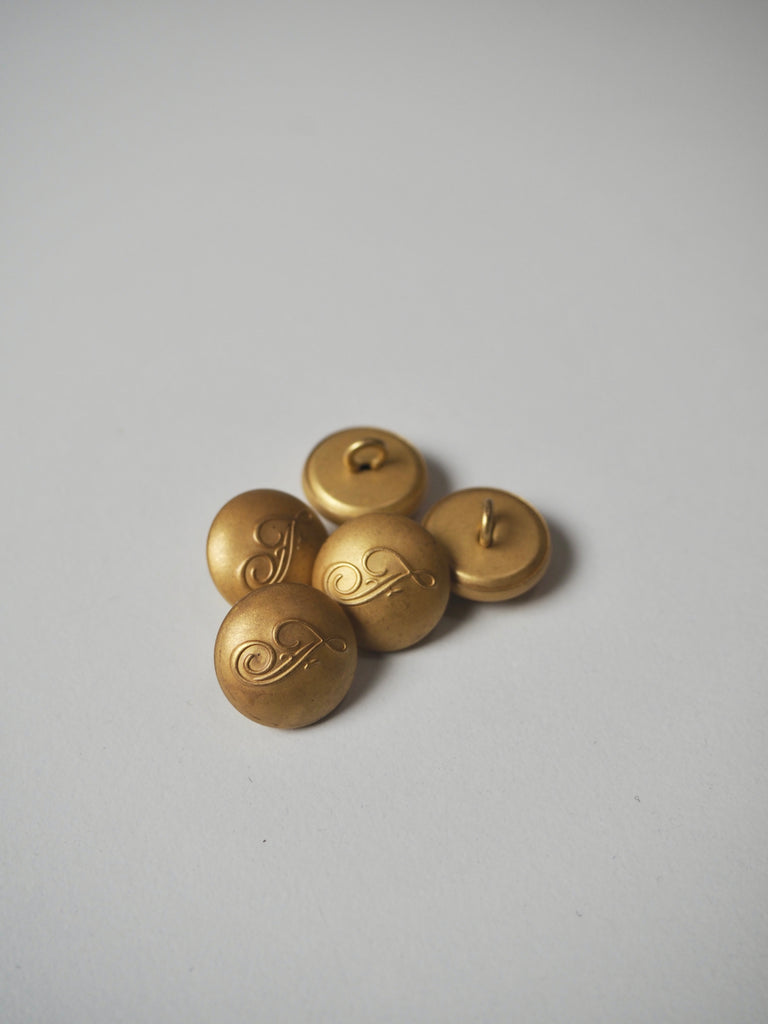 Gold Metal Domed “F” Shank Buttons 15mm/24L