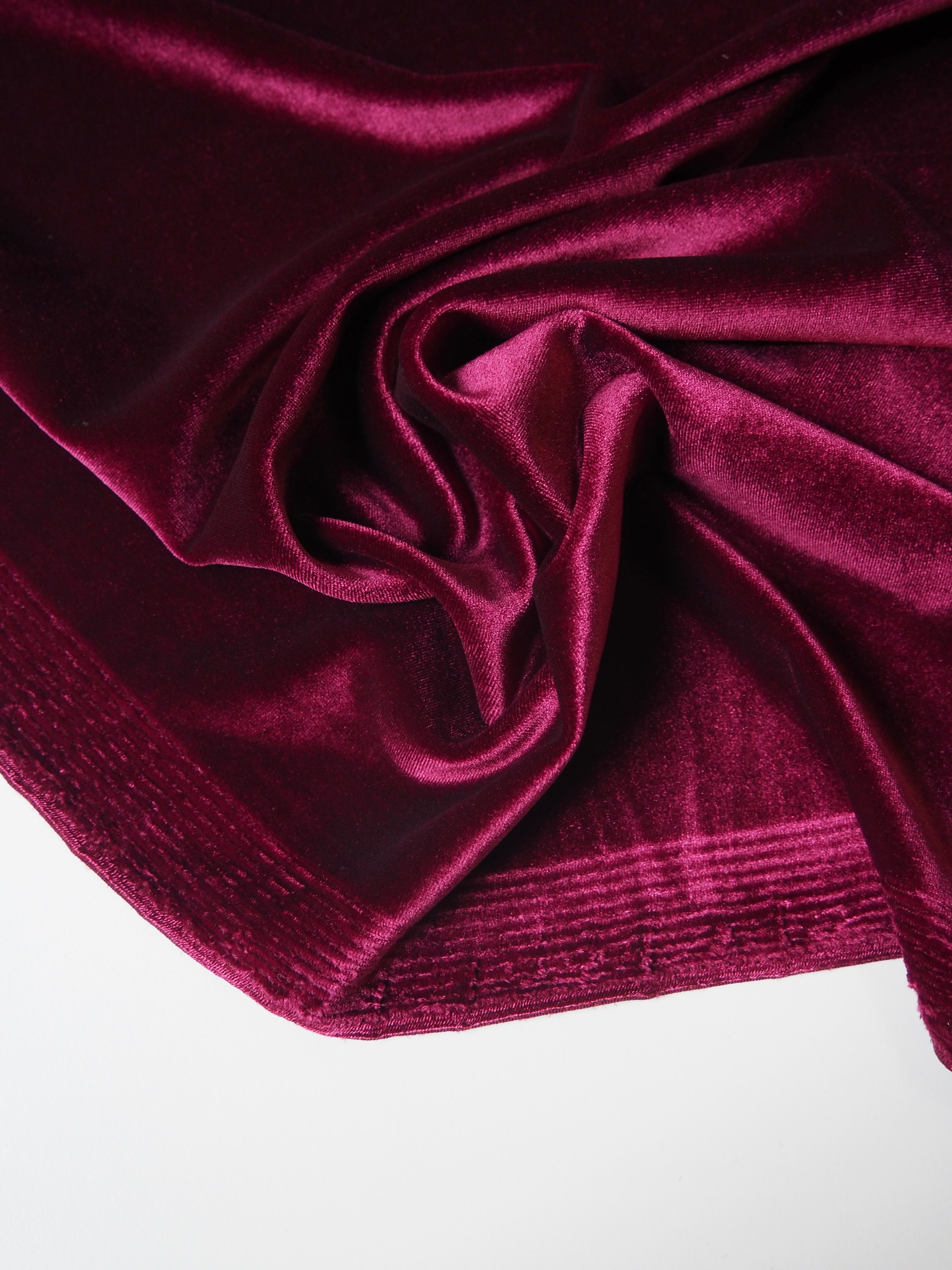 Bordeaux Burgundy, Velvet Fabric, Medium Weight, Upholstery Fabric, 54  Wide