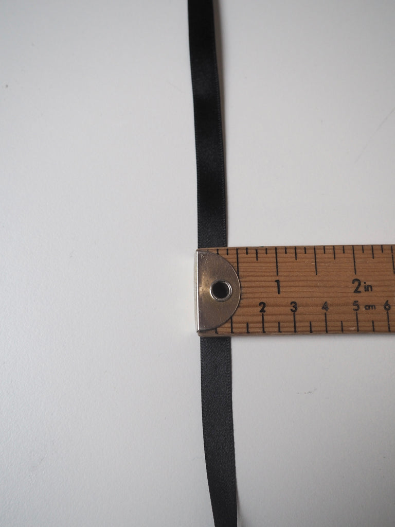 Berisfords Black Double Faced Satin Ribbon 10mm