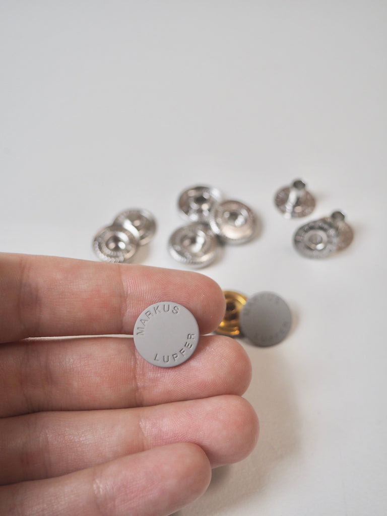 Matte Grey Branded Press Studs 15mm/24L