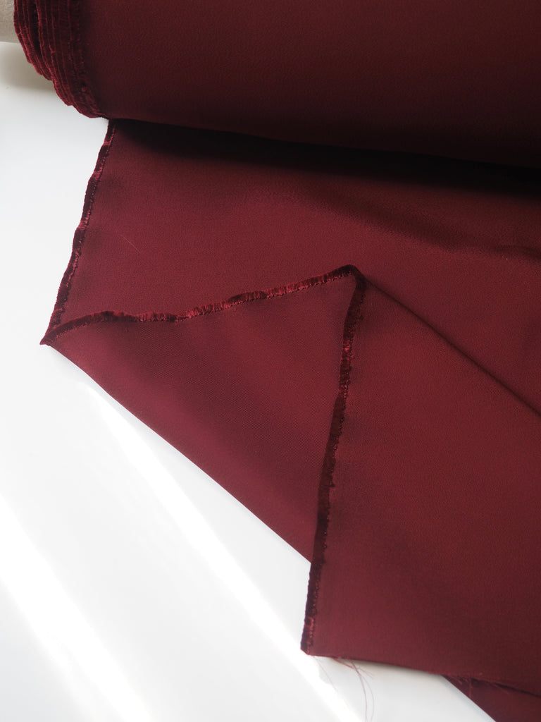 Burgundy Viscose/Acetate Twill