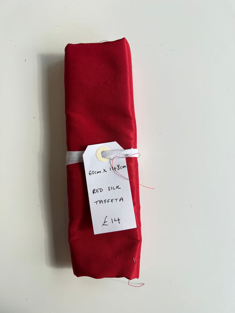 Red Silk Taffeta Remnant