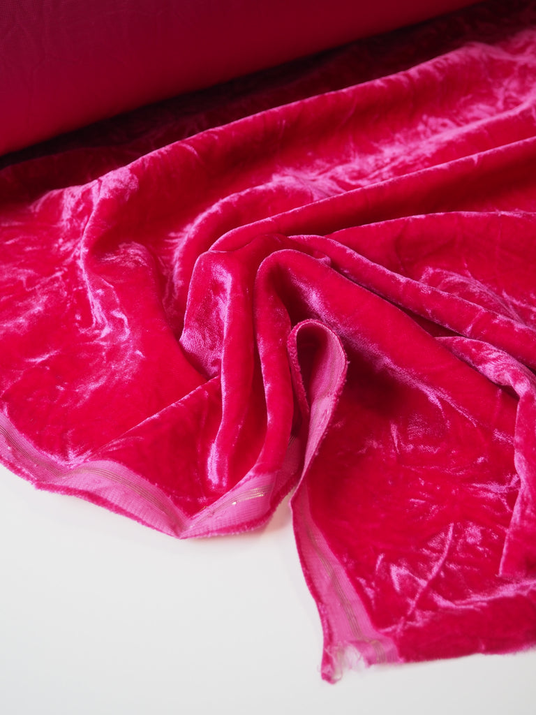 Hot Pink Micro Viscose Velvet