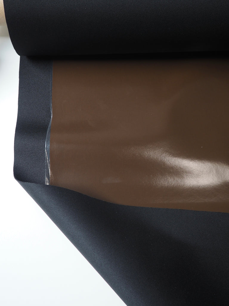 Brown Patent Coated Jersey