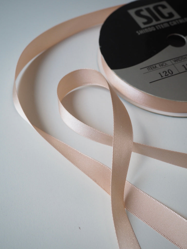 Shindo Light Apricot Satin Ribbon 15mm