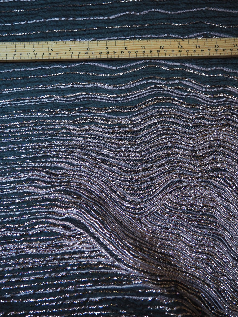 Pink Wave Silk Metallic Organza Cloqué