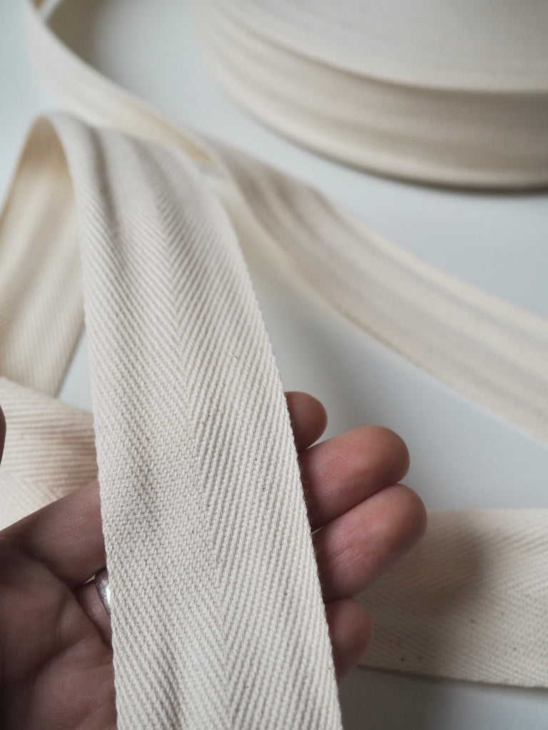 Natural Herringbone Cotton Tape 38mm