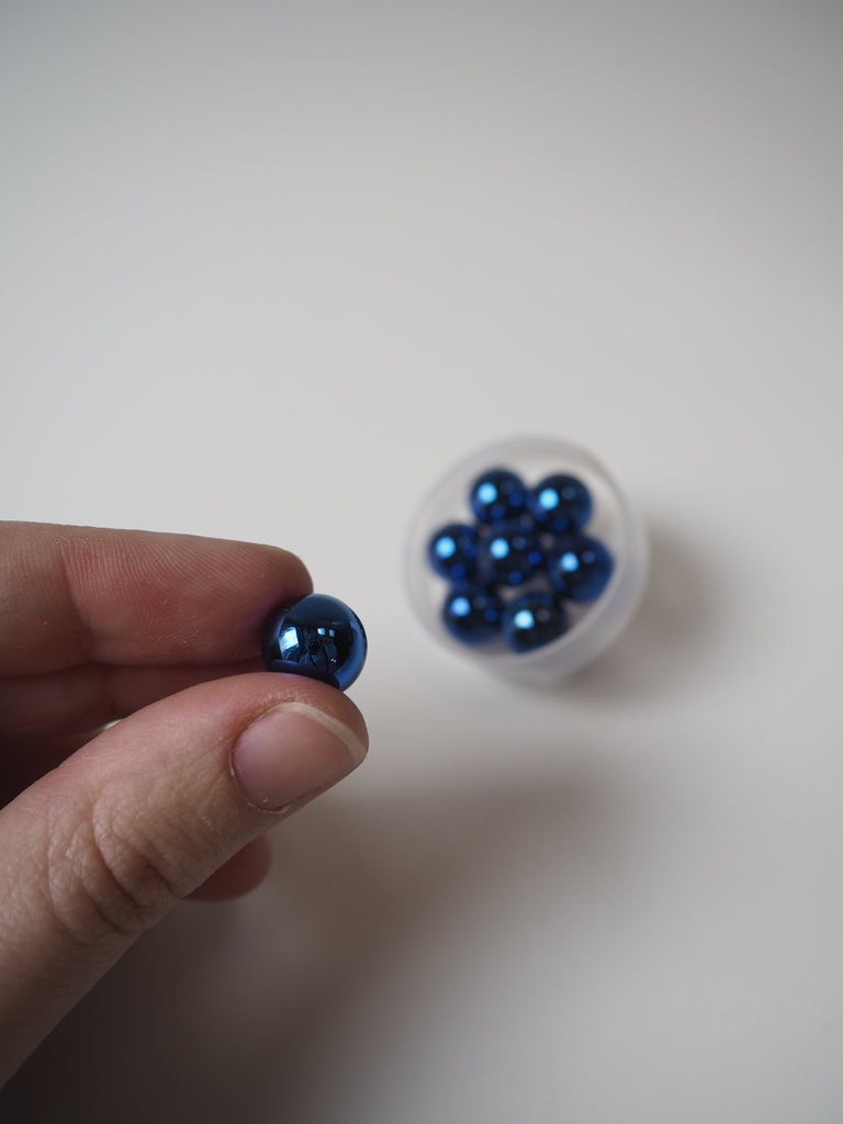 Metallic Blue Beads 12mm