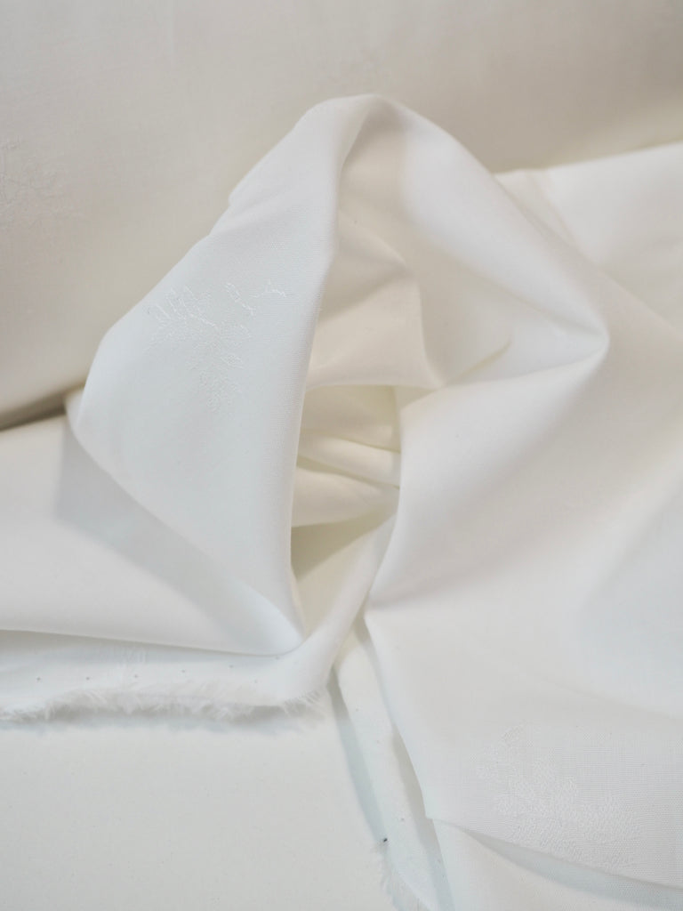 Liberty White Leafy Cotton Jacquard