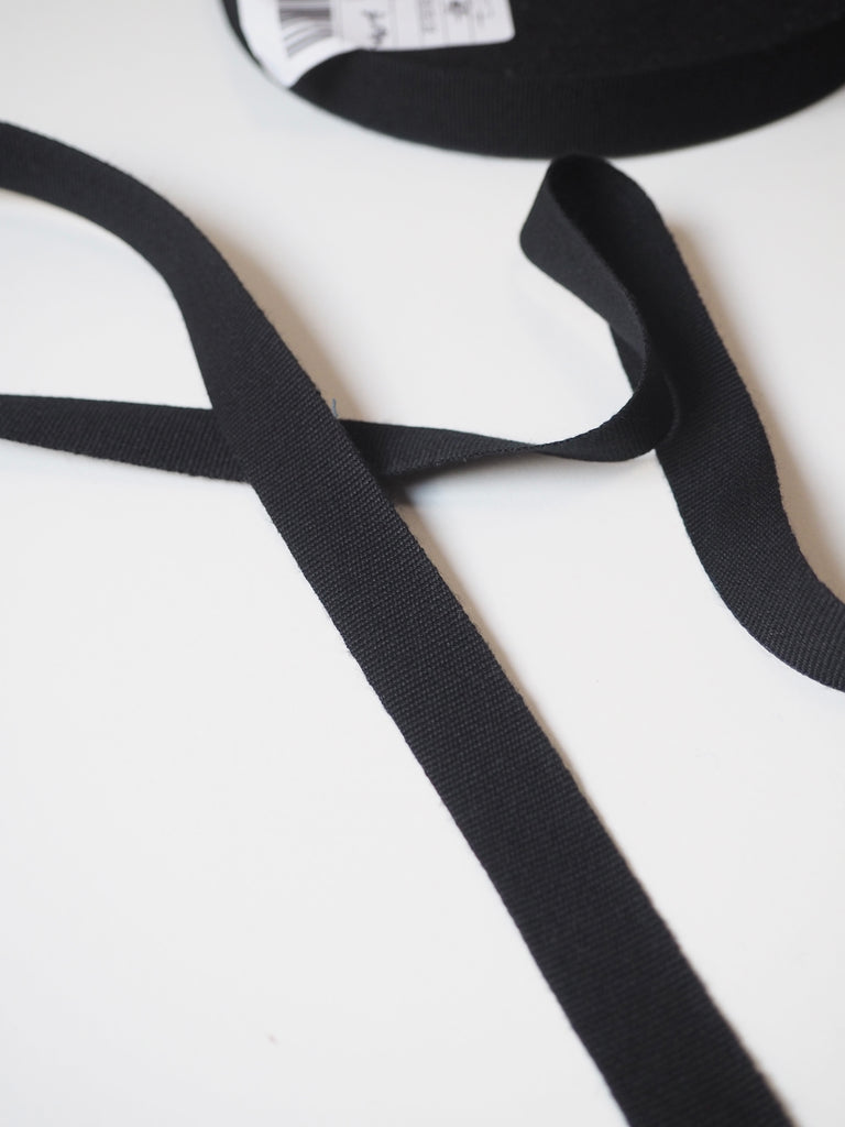 Black Cotton Grosgrain Tape 15mm