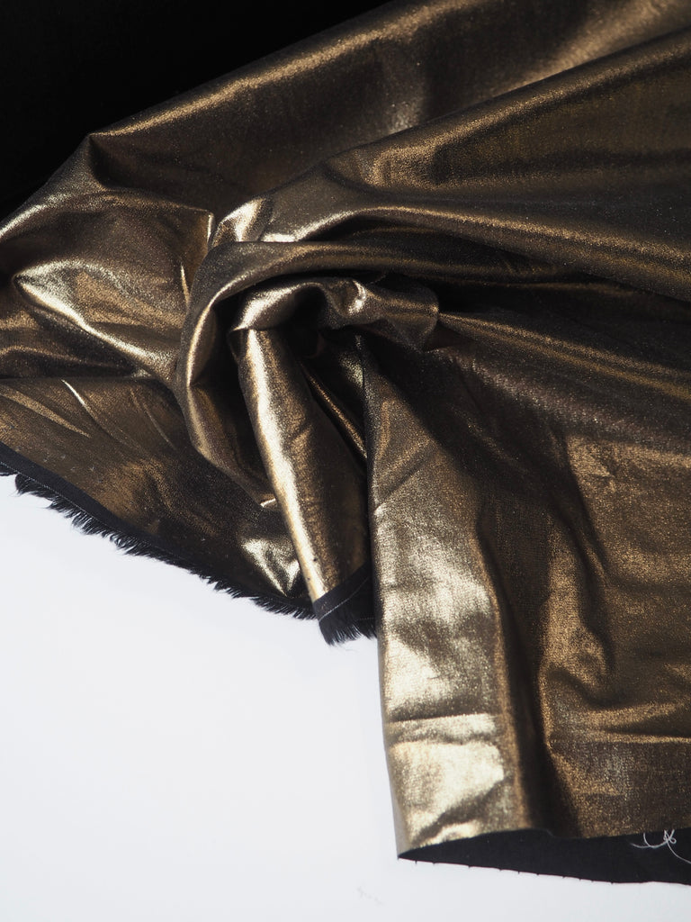 Bronze Foiled Black Cotton