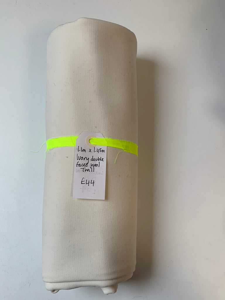 Ivory Double Faced Wool Twill Remnant