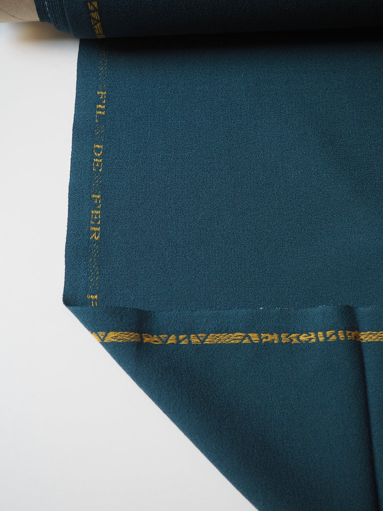 Deep Teal Wool Crepe