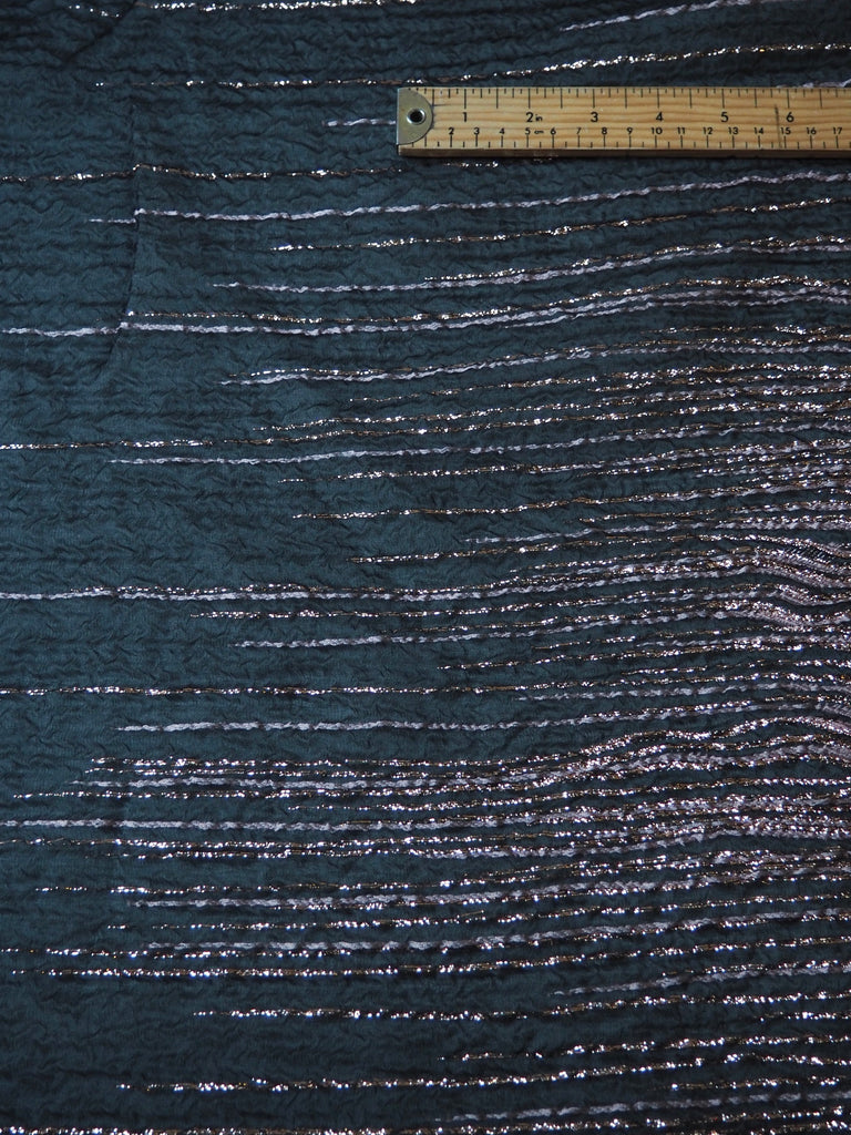 Pink Wave Silk Metallic Organza Cloqué