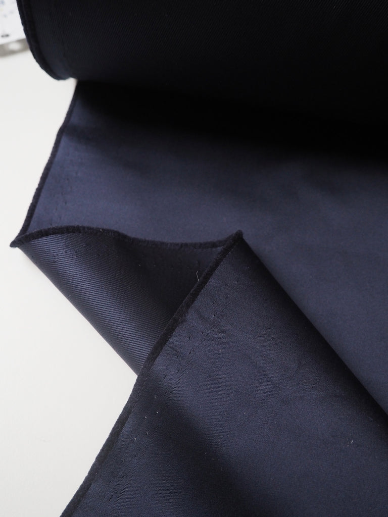 Navy Twill-Backed Heavy Satin