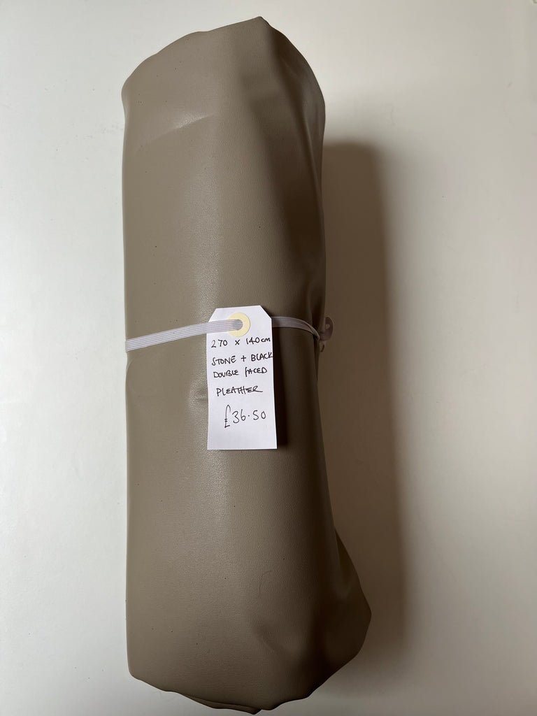 Stone + Black Double Faced Pleather Remnant