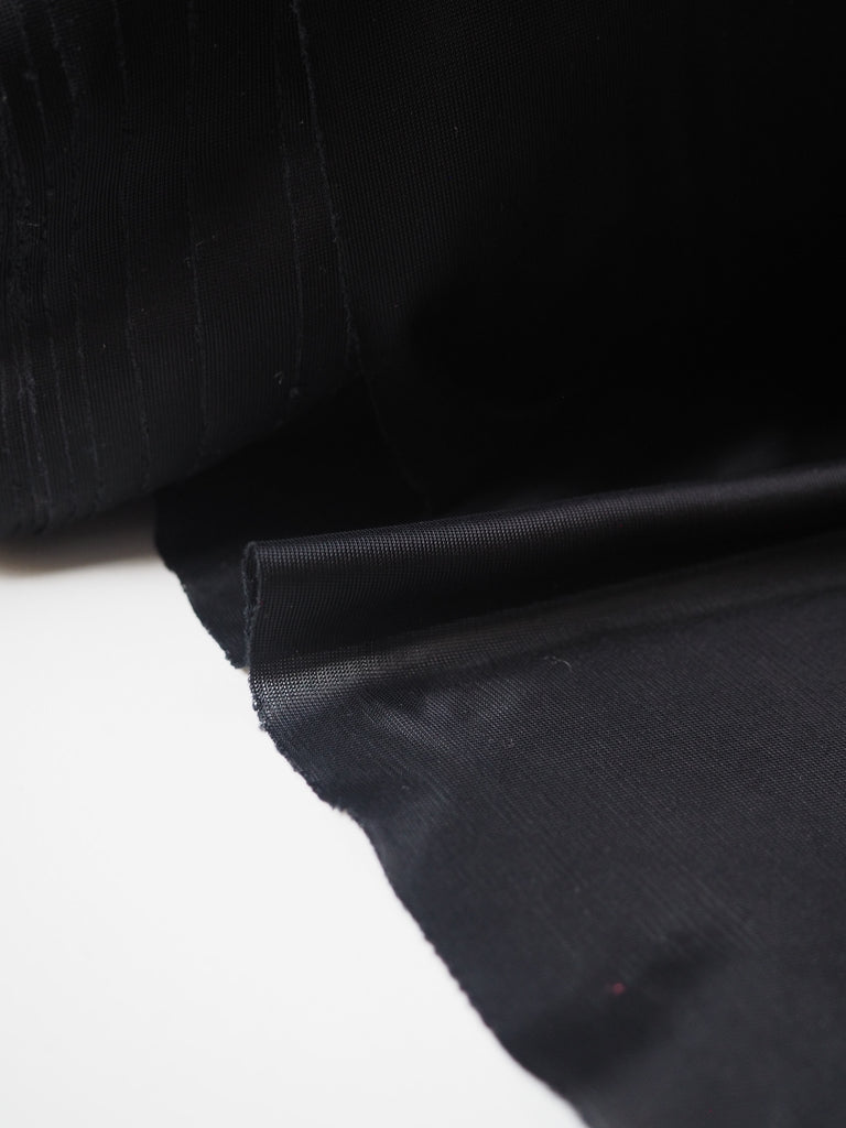 Black Satin Light Interlock Jersey