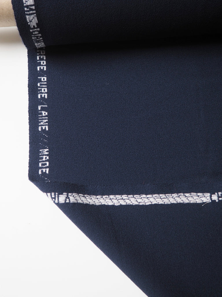 Navy Wool Crepe