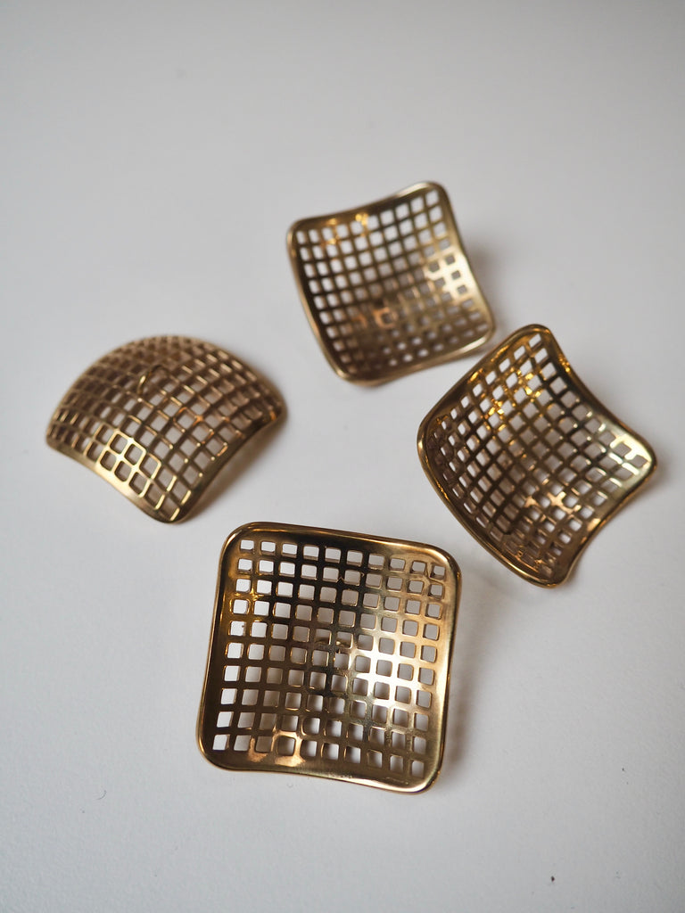 Gold Basketweave Shank Buttons 40mm/62L