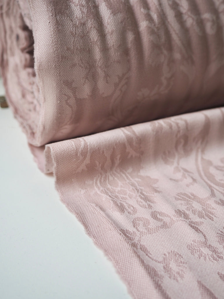 Pink Damask Wool + Cotton Jacquard