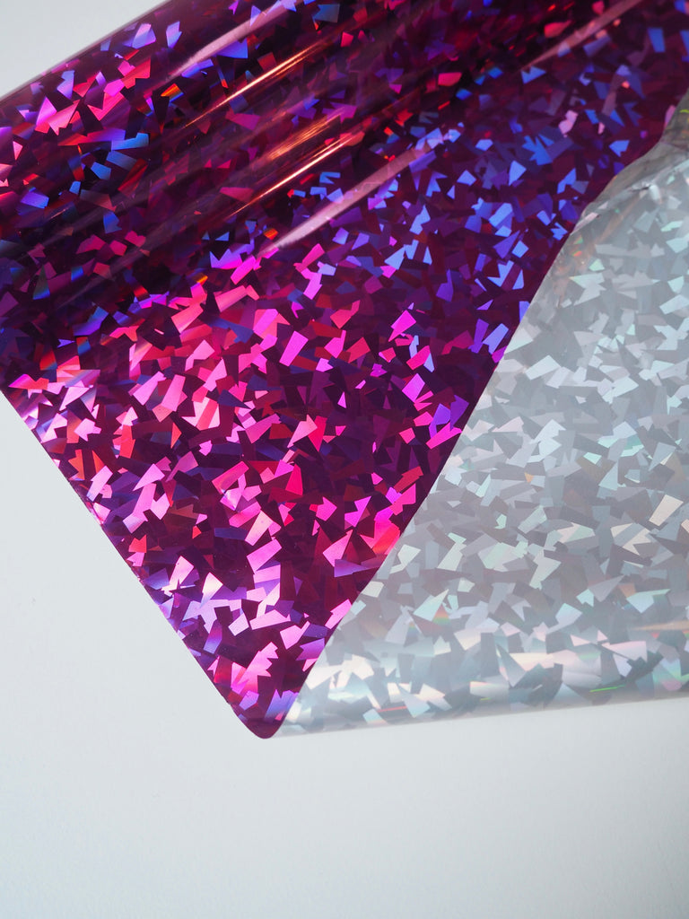 Pink Holographic Confetti Heat Transfer Foil