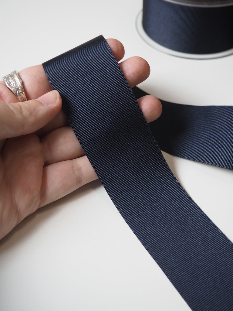 Berisfords Navy Grosgrain Ribbon 40mm