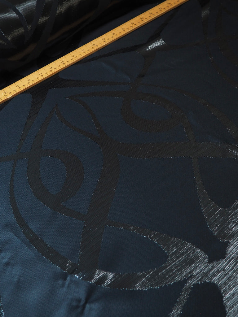 Midnight Swirl Metallic Jacquard