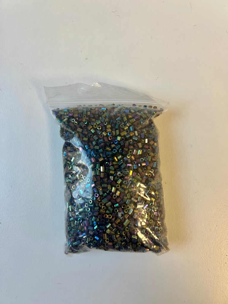 Iridescent Tube Beads 70g
