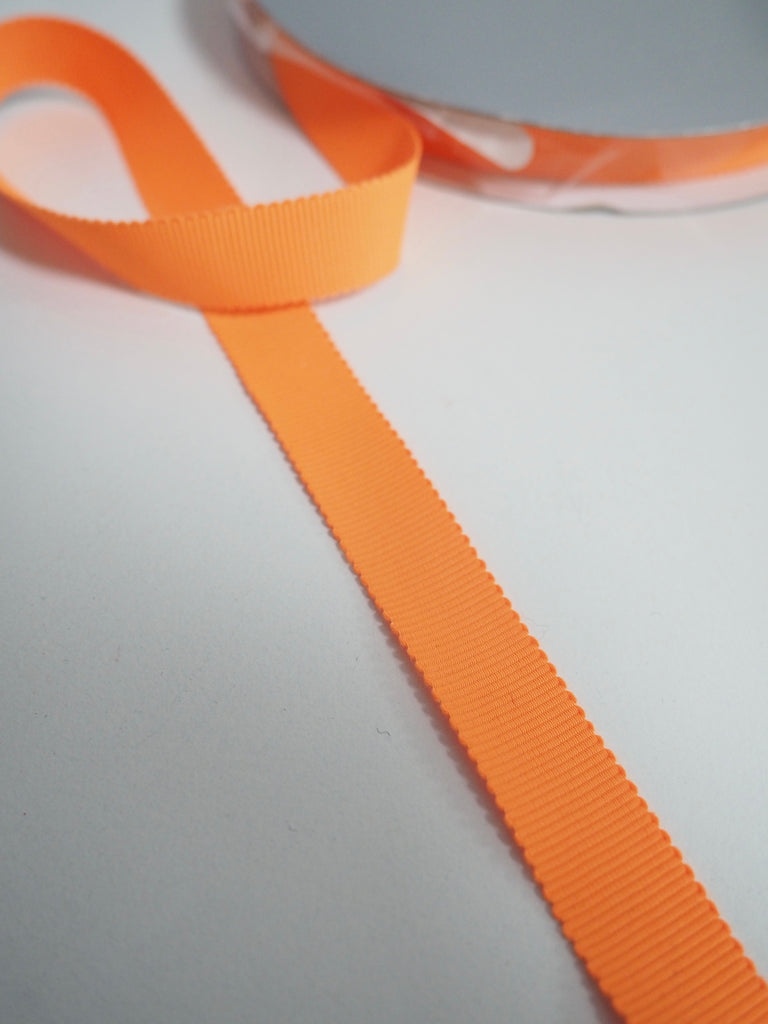 Shindo Neon Orange Grosgrain Ribbon 15mm