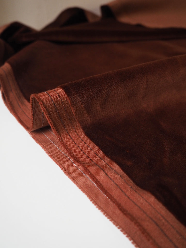 Deep Terracotta Cotton Velvet