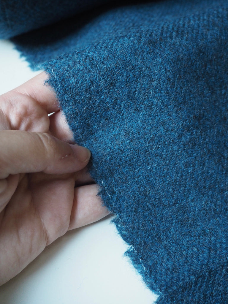 Blue Marl Wool Twill Coating