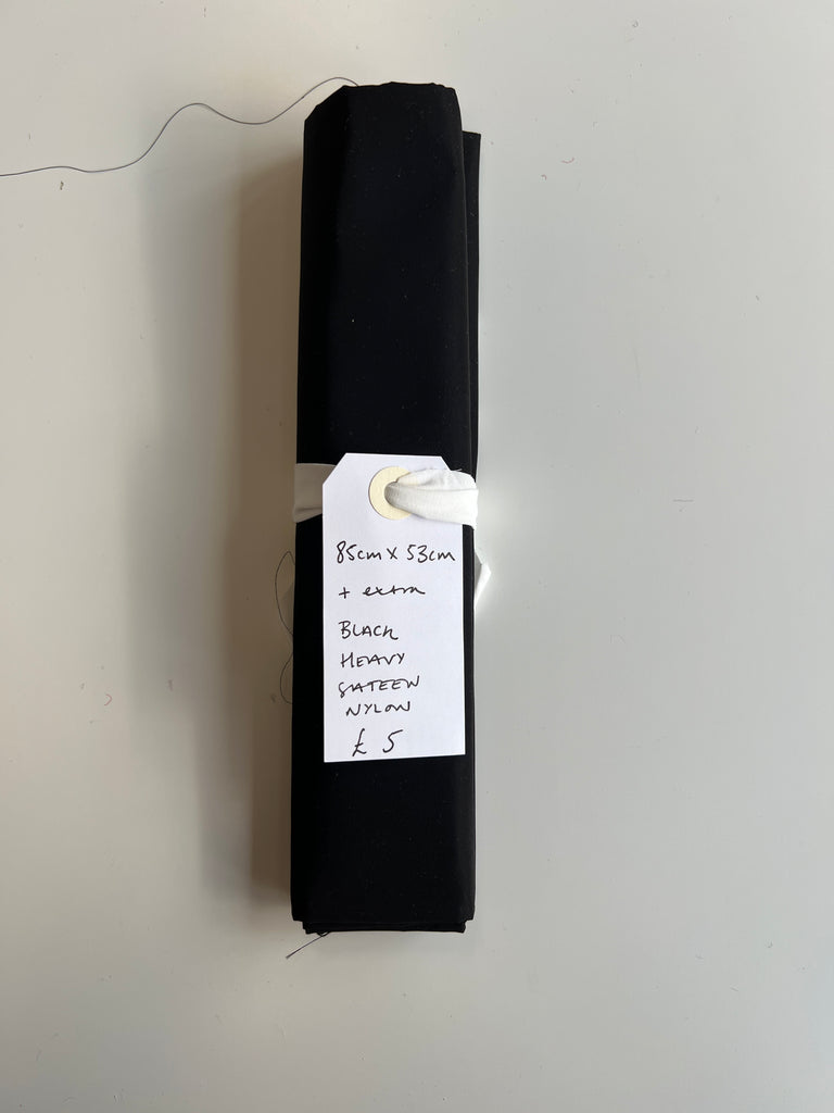 Black Heavy Sateen Nylon Remnant