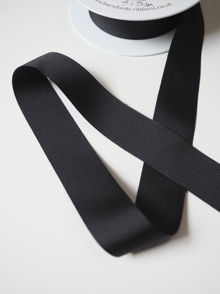 Berisfords Black Grosgrain Ribbon 25mm