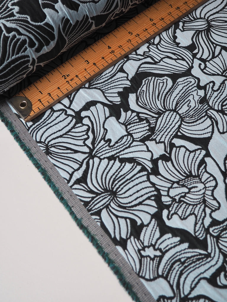 Green + Blue Floral Jacquard