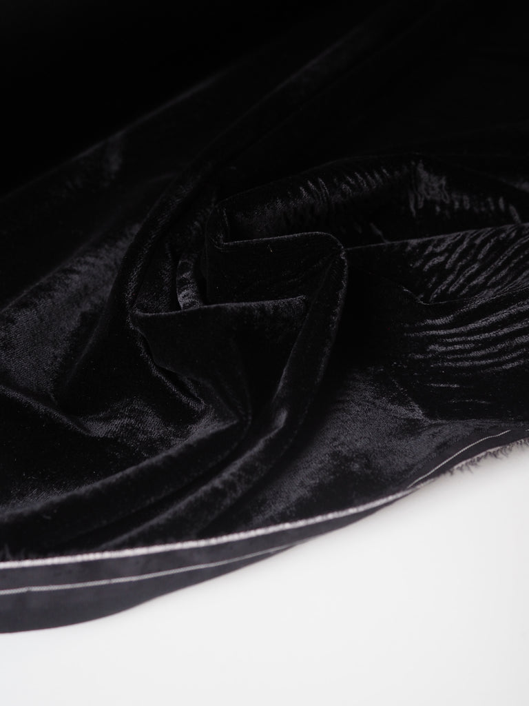 Black Silk/Viscose Stretch Velvet