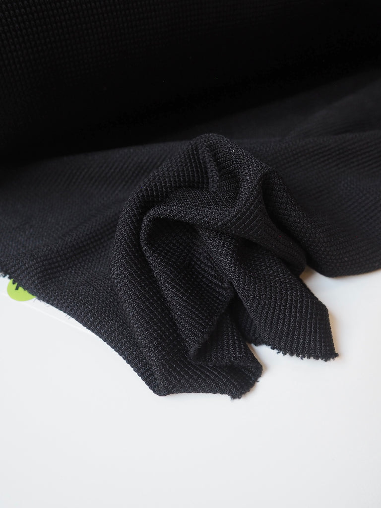 Black Honeycomb Knit