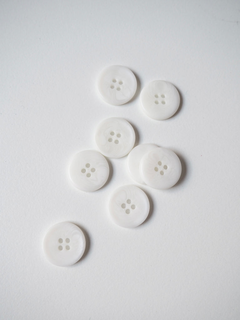 White Ridged Corozo Buttons 14mm/22L