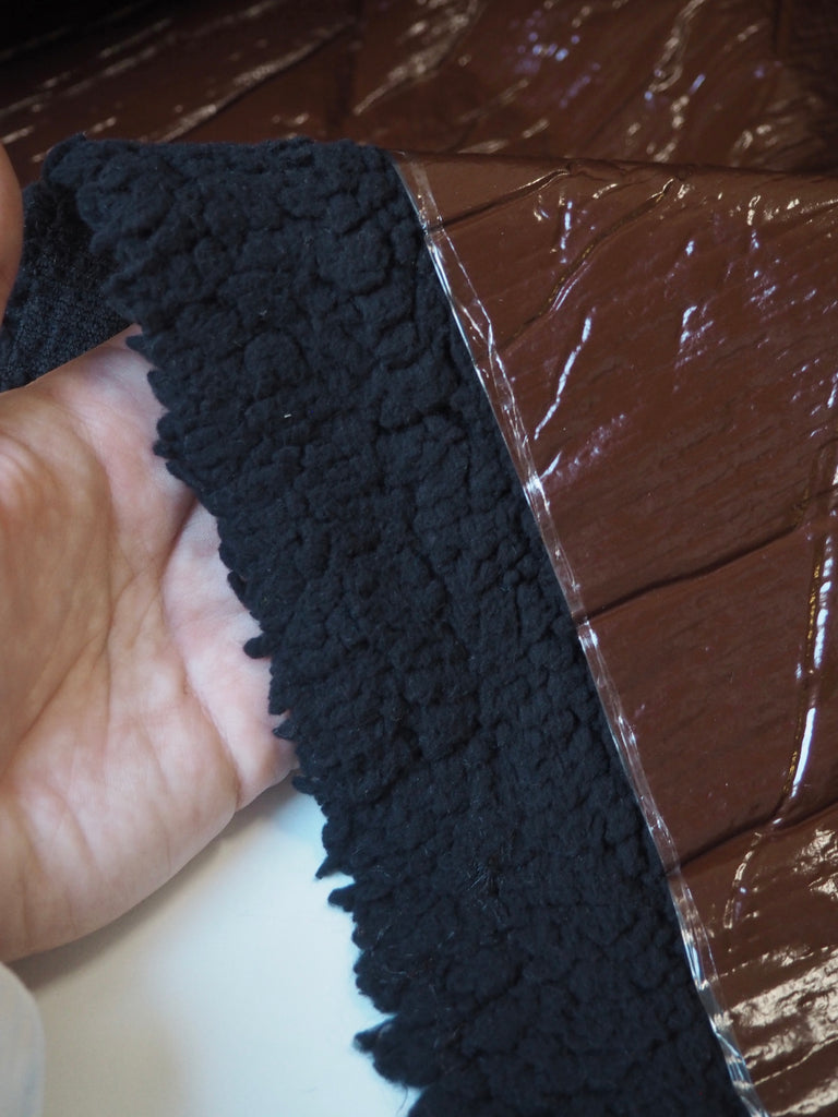 Brown Coated Fleece Jersey