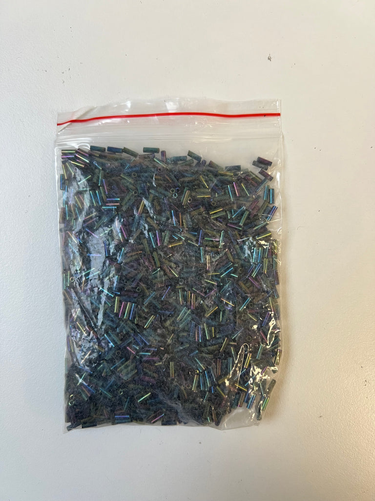 Iridescent Tube Beads 63g