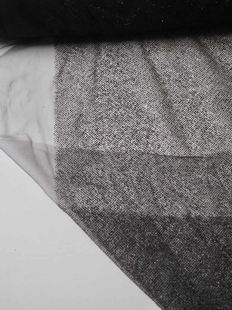 Black Stardust Glitter Tulle