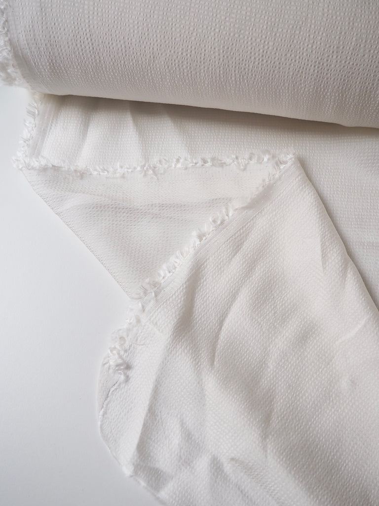 White Hammered Viscose Satin