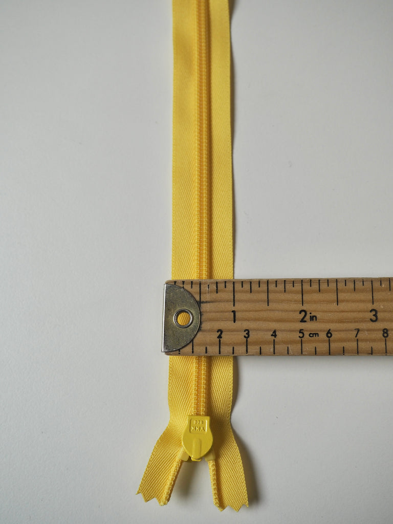 YKK 21cm/8inch Wide Yellow Invisible Zip
