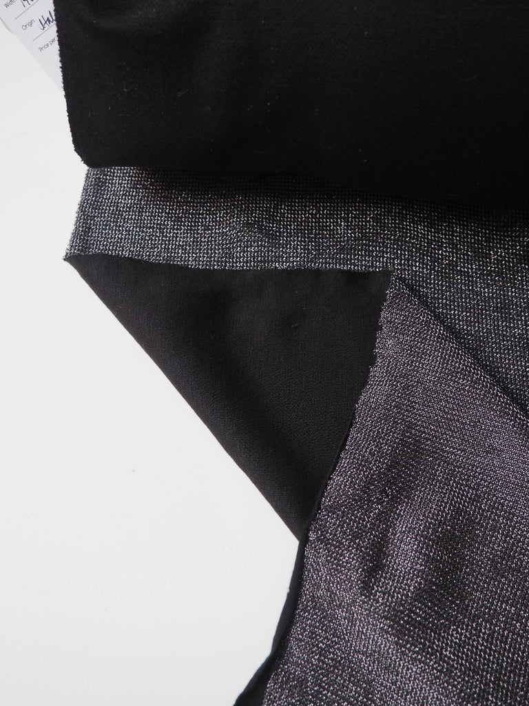 Gunmetal Chainmail Knit Bonded Jersey