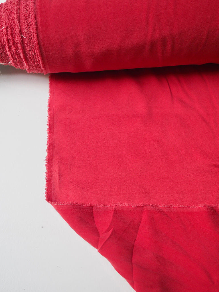 Red Stretch Washed Silk Satin
