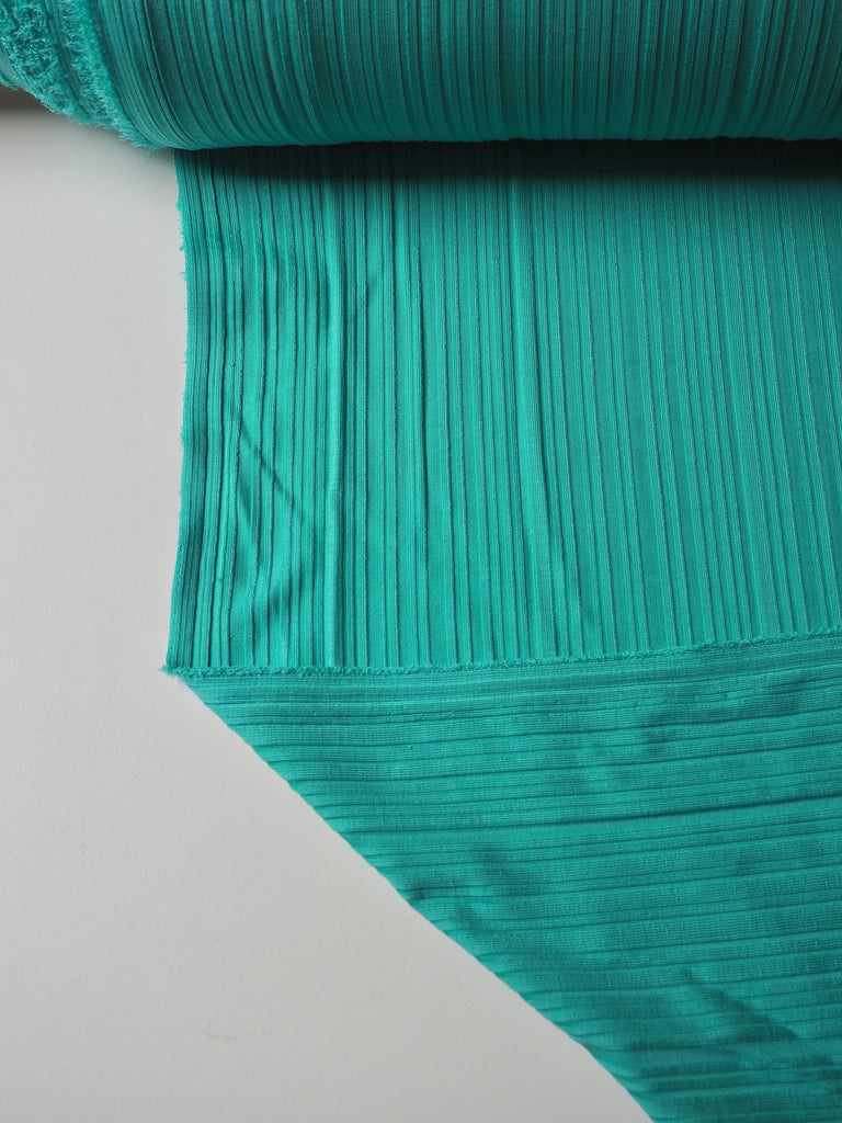 Bright Mint Ribbed Satin Jersey