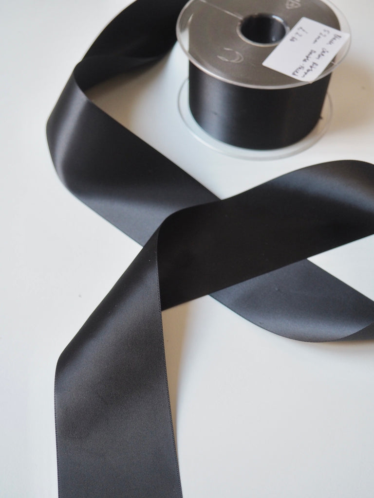 Black Double-Faced Satin Ribbon 52mm