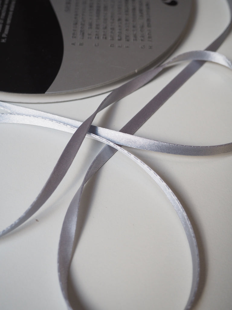 Shindo Light Grey Thick Double Faced Satin Ribbon 6mm