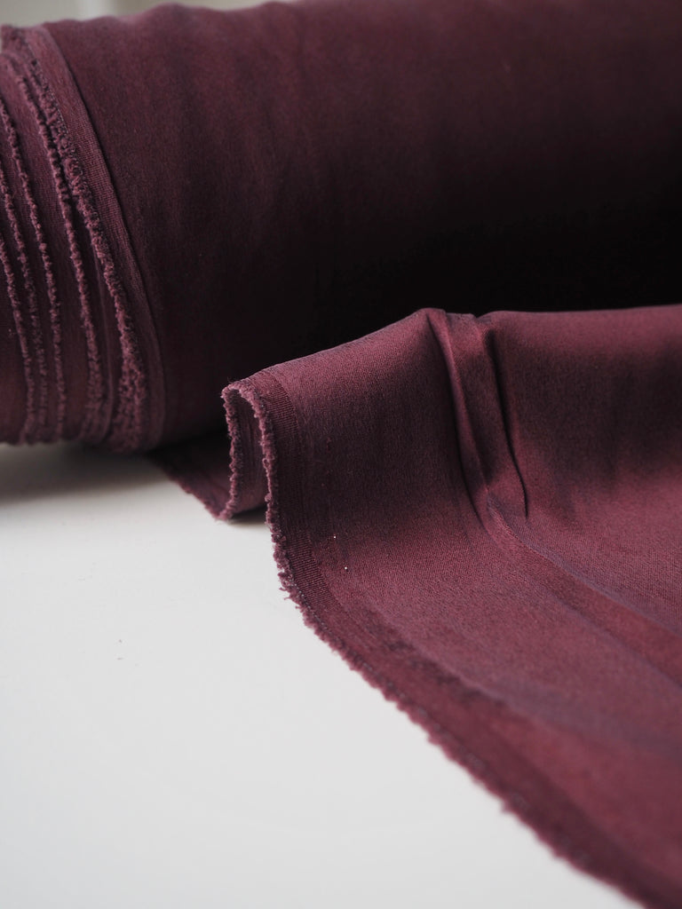 Burgundy Stretch Washed Silk Satin