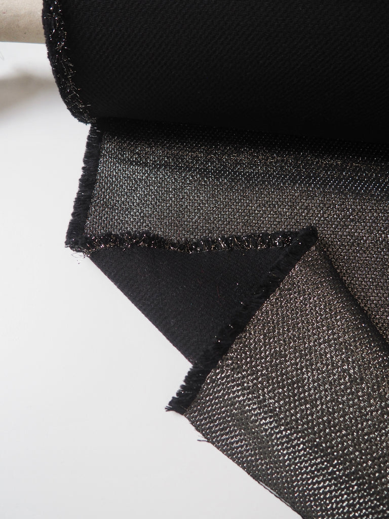 Gunmetal Lurex + Wool Jacquard